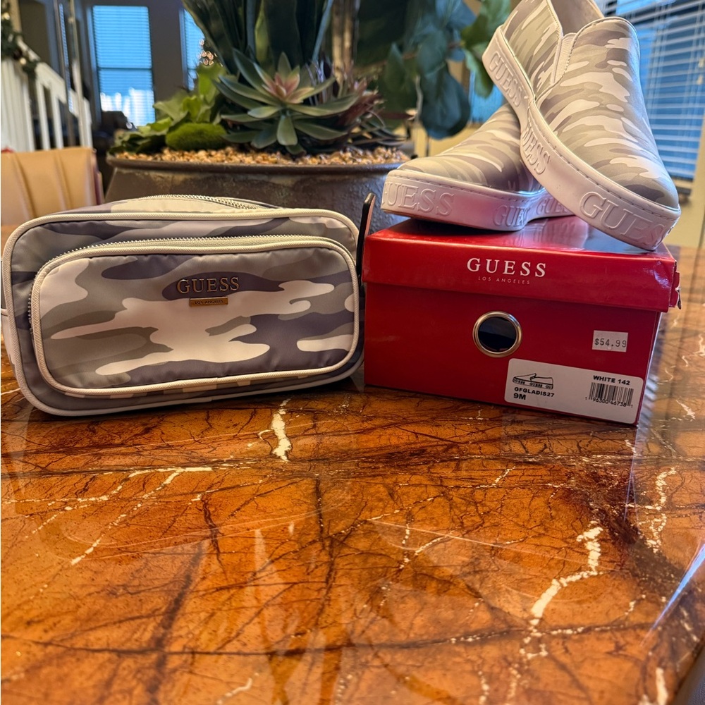 Guess White Slip-On Sneakers